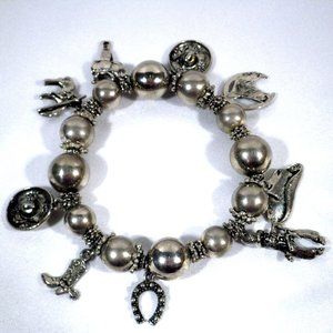 Vintage Western Cowgirl 1960's Charm Bracelet